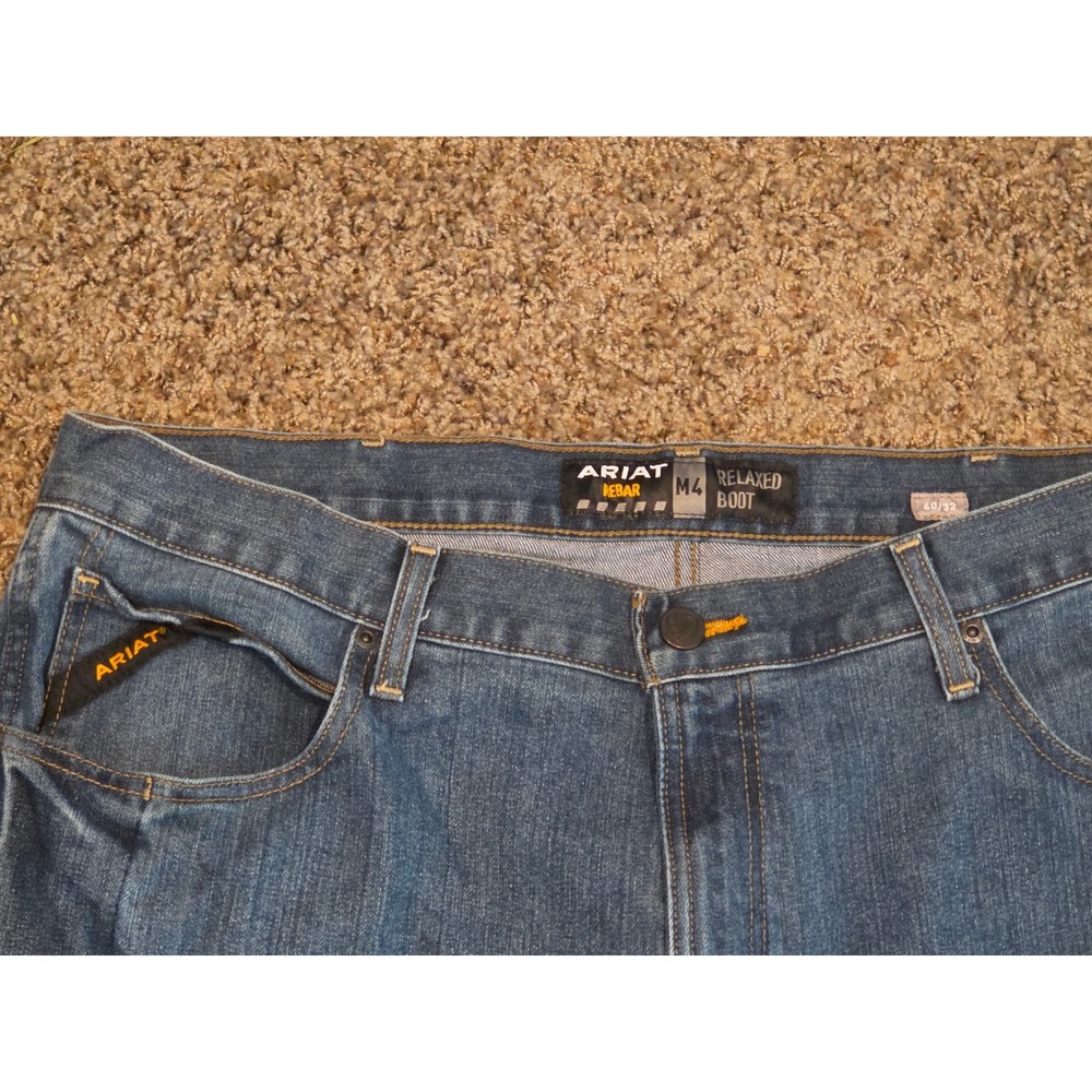 Ariat Rebar M4 Durastretch Relaxed Boot Cut Jeans‎ Mens 40x32 Blue 10016221 - Picture 2 of 11